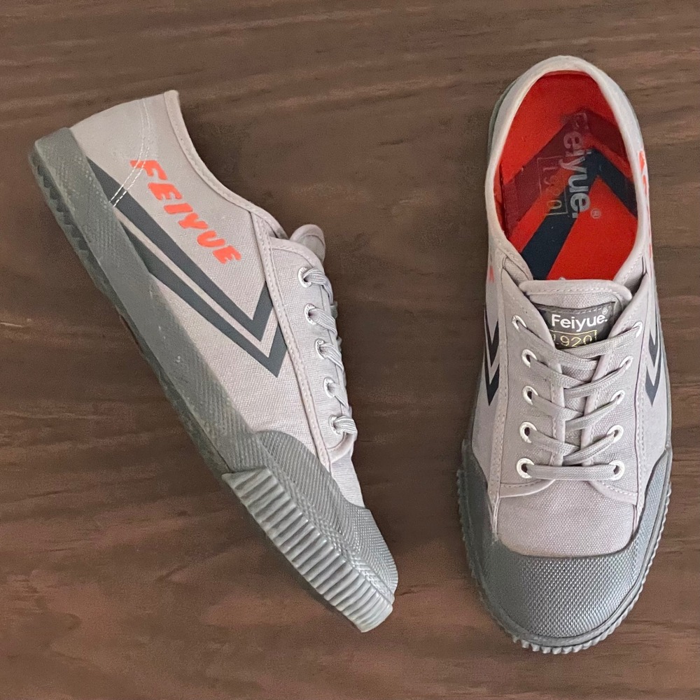 FEIYUE Fe‎ Lo 1920 Mens 10 Grey Retro Canvas Rubber Sole Sneakers Athletic